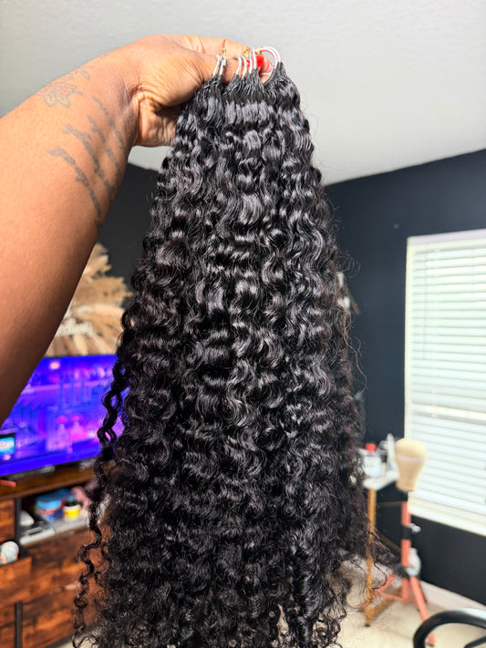 Burmese Curly Feathered Crochet Hair